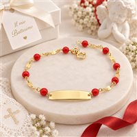 Bracciale Bambino in Oro Pasta di corallo BROR-106-286 - BROR-106-286